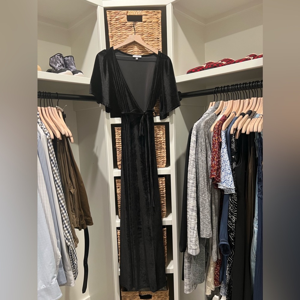 Baltic Born black velvet wrap dress - worn once size small
